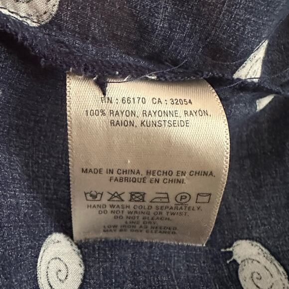 Anthropologie Snail Shirt Conversations Limited Edition Blue Sleeveless Preppy - Picture 6 of 6